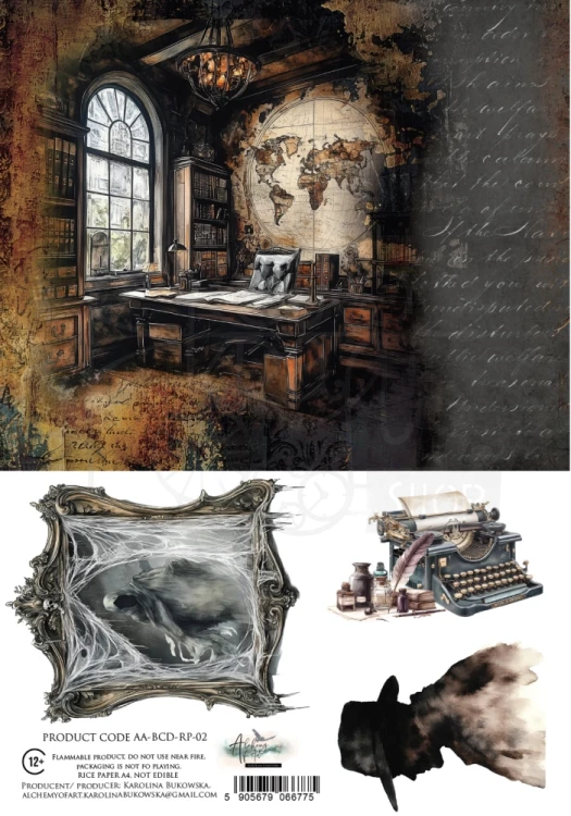 Papier ryżowy do decoupage A4 Behind Closed Doors - Pokój retro AA-BCD-RP-02 Alchemy of Art