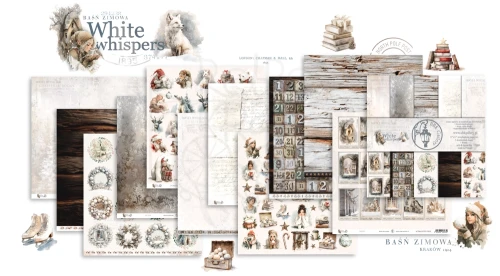 Zestaw papierów do scrapbookingu 30x30 White Whispers UHK Gallery