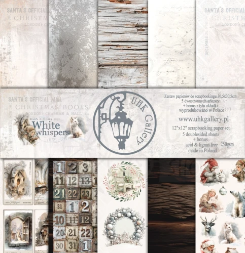 Papier do scrapbookingu 30x30 White Whispers OKŁADKA UHK Gallery