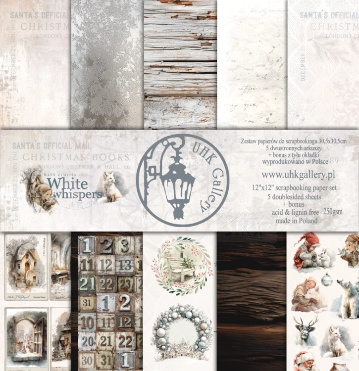 Papier do scrapbookingu 30x30 White Whispers OKŁADKA UHK Gallery