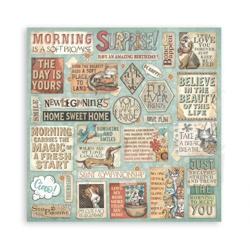 Zestaw papierów do scrapbookingu 20x20 Furry Friends SBBS132 Stamperia