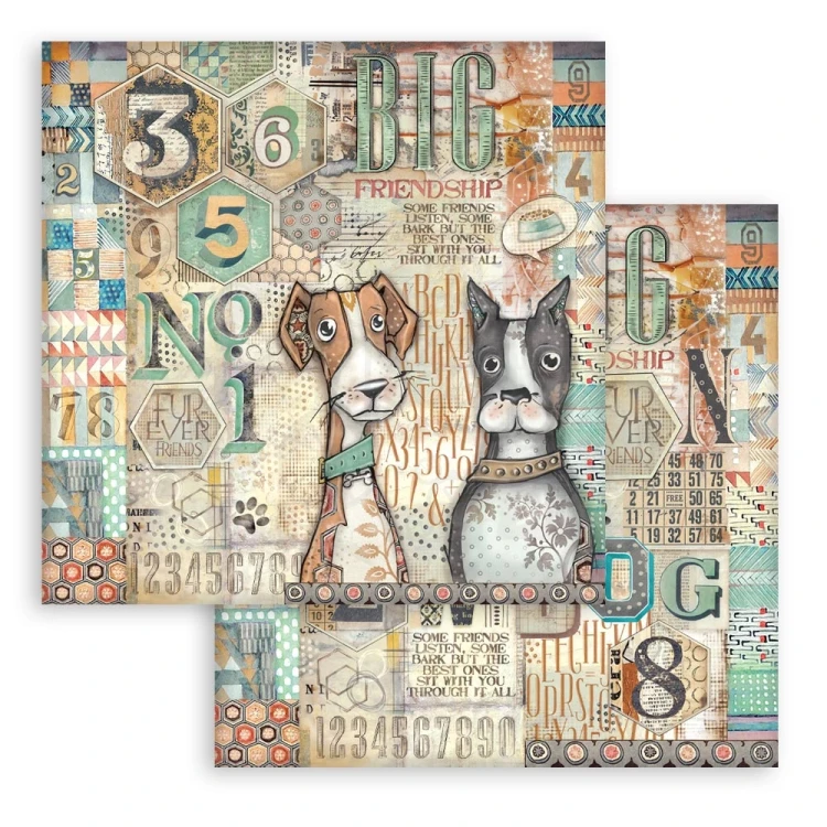 Zestaw papierów do scrapbookingu 20x20 Furry Friends SBBS132 Stamperia