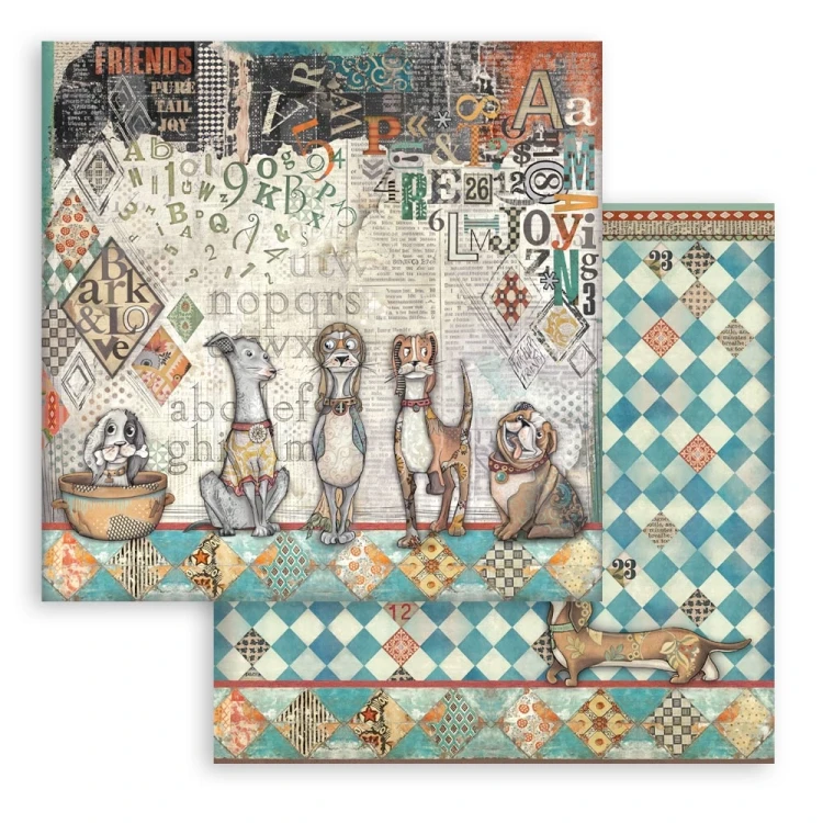 Zestaw papierów do scrapbookingu 20x20 Furry Friends SBBS132 Stamperia