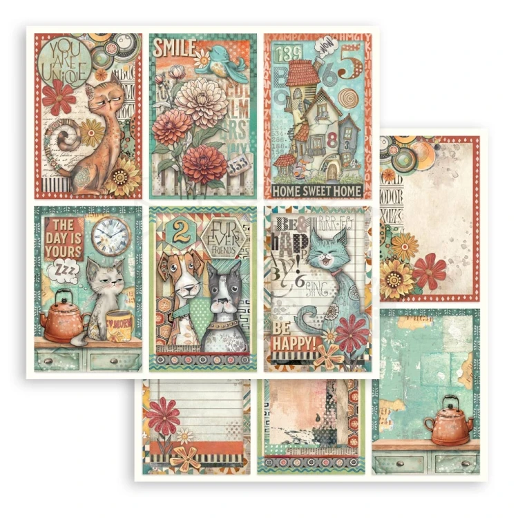 Zestaw papierów do scrapbookingu 20x20 Furry Friends SBBS132 Stamperia
