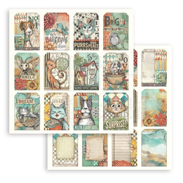 Zestaw papierów do scrapbookingu 20x20 Furry Friends SBBS132 Stamperia