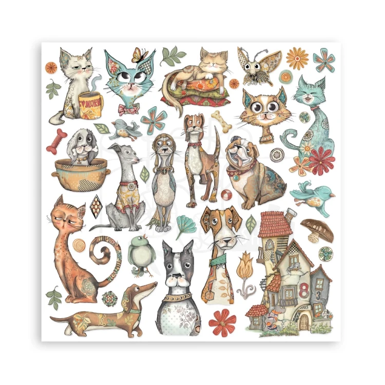 Zestaw papierów do scrapbookingu 20x20 Furry Friends SBBS132 Stamperia