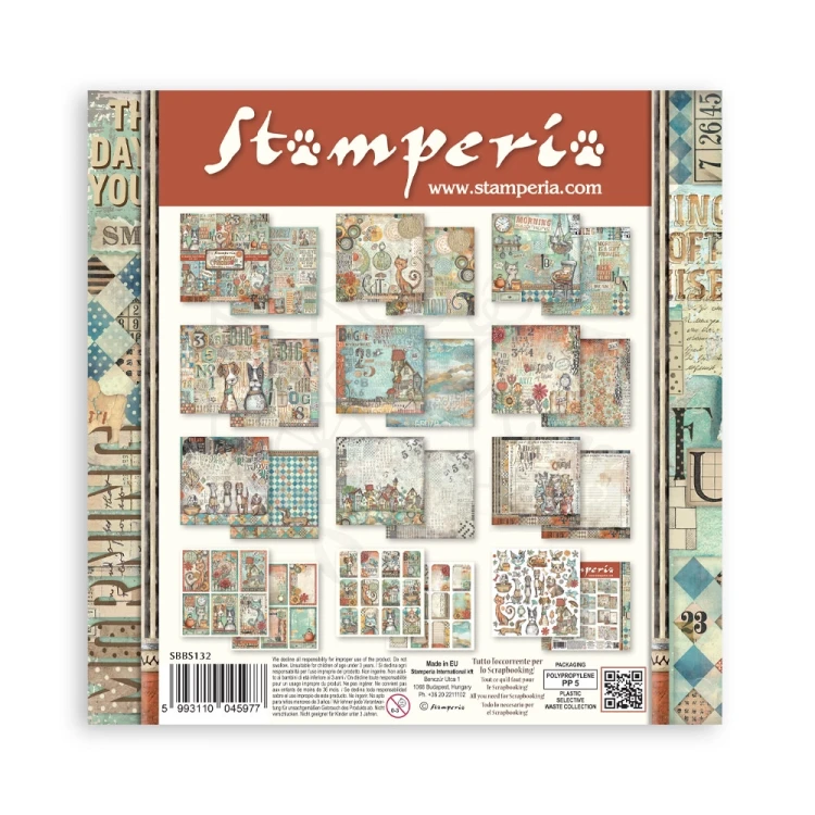 Zestaw papierów do scrapbookingu 20x20 Furry Friends SBBS132 Stamperia