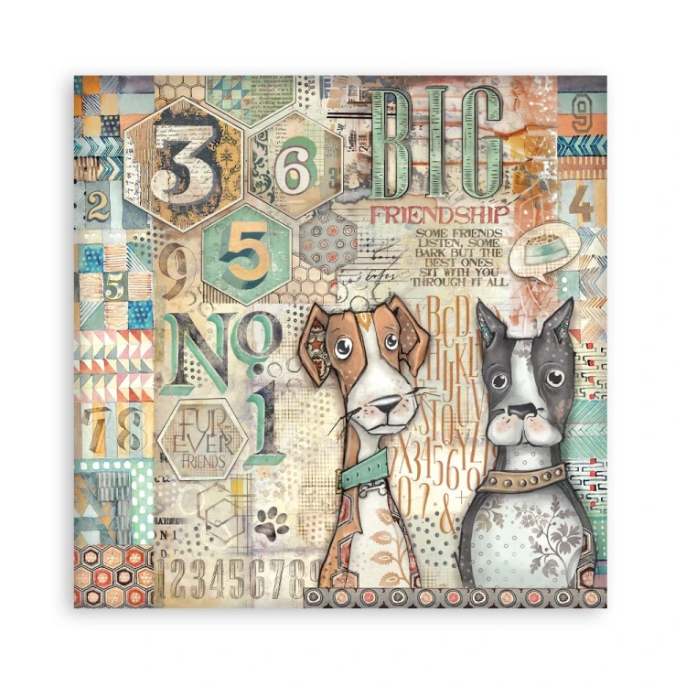 Zestaw papierów jednostronnych do scrapbookingu 20x20 Furry Friends 22 arkusze SBBSXB18 Stamperia