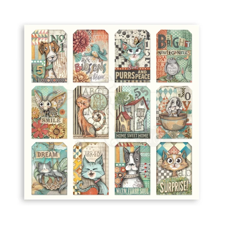 Zestaw papierów jednostronnych do scrapbookingu 20x20 Furry Friends 22 arkusze SBBSXB18 Stamperia