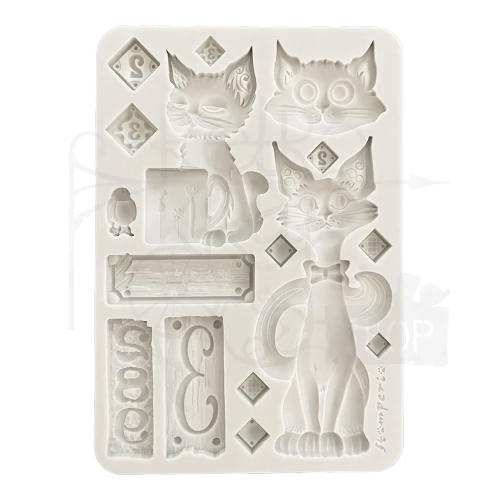 Foremka silikonowa A5 Furry Friends Kot KACMA591 Stamperia