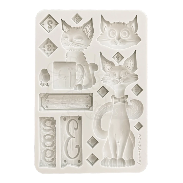 Foremka silikonowa A5 Furry Friends Kot KACMA591 Stamperia