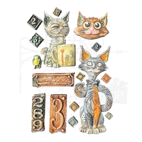 Foremka silikonowa A5 Furry Friends Kot KACMA591 Stamperia