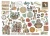 Ozdoby kształty tekturowe Die Cuts Furry Friends 47 szt DFLDC121 Stamperia