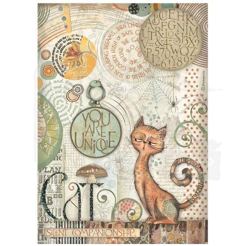 Papier ryżowy do decoupage A4 Furry Friends You Are Uniue DFSA41066 Stamperia