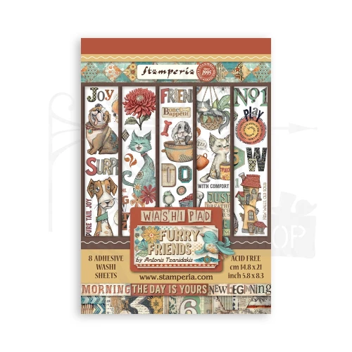 Papier washi A5 Furry Friends SBW25 Stamperia