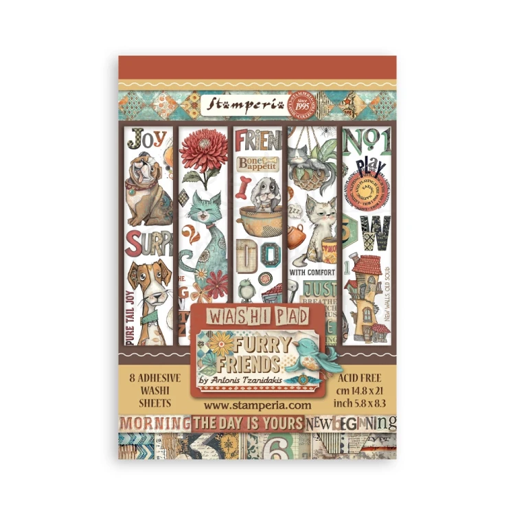 Papier washi A5 Furry Friends SBW25 Stamperia