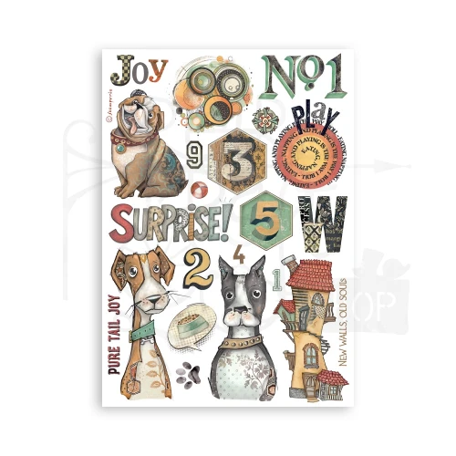 Papier washi A5 Furry Friends SBW25 Stamperia
