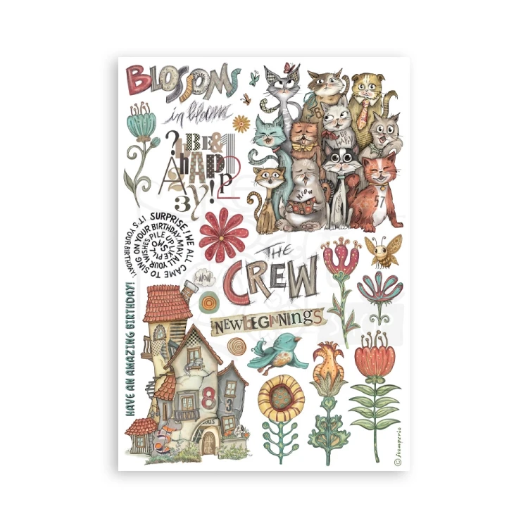 Papier washi A5 Furry Friends SBW25 Stamperia