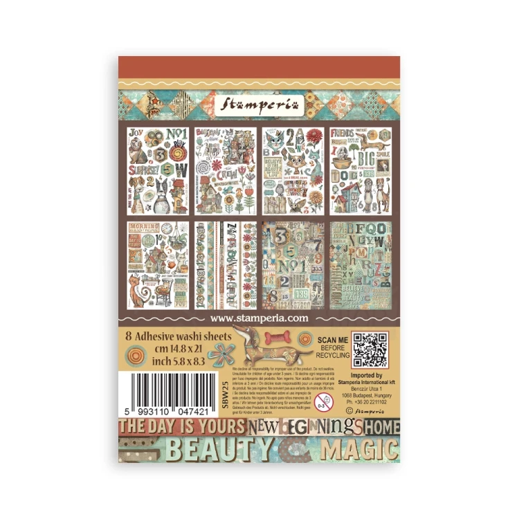 Papier washi A5 Furry Friends SBW25 Stamperia