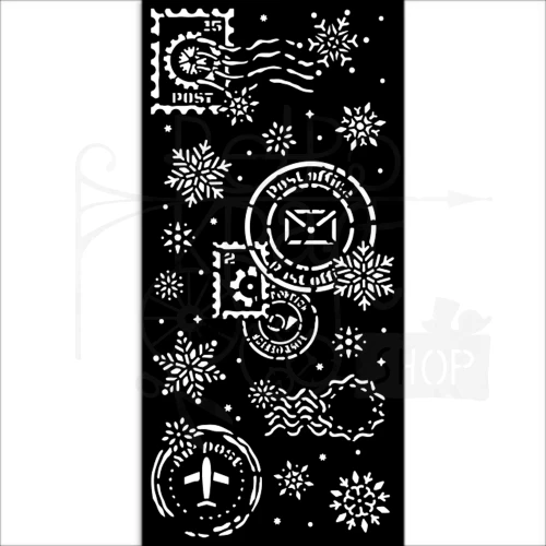 Szablon maska 12x25cm Gear Up For Christmas Śnieżki KSTDL141 Stamperia