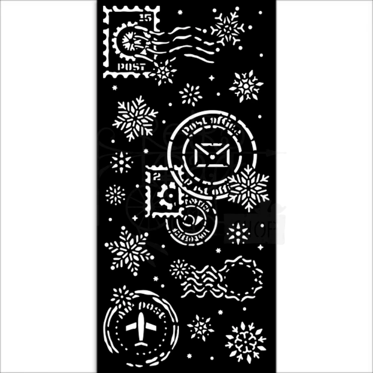 Szablon maska 12x25cm Gear Up For Christmas Śnieżki KSTDL141 Stamperia