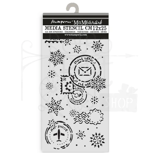 Szablon maska 12x25cm Gear Up For Christmas Śnieżki KSTDL141 Stamperia