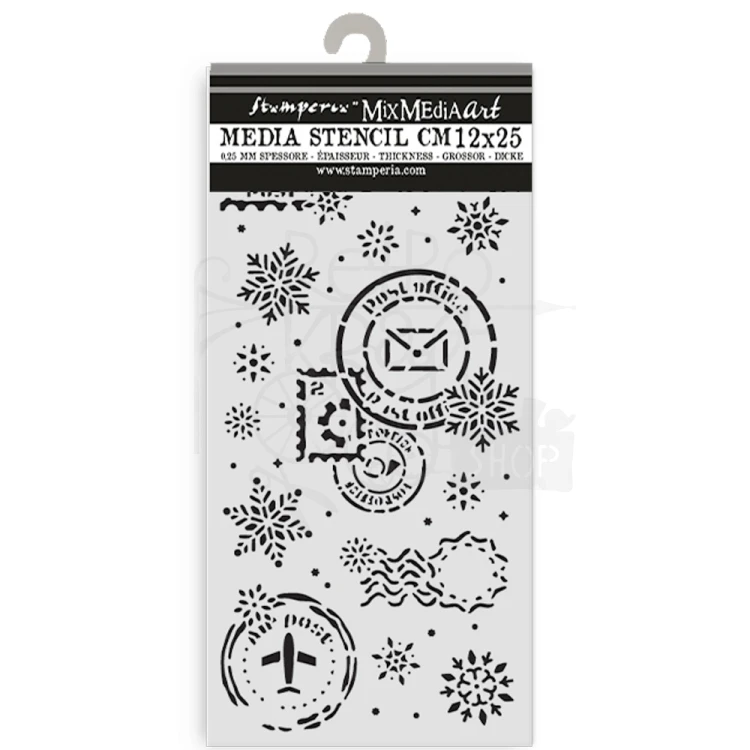 Szablon maska 12x25cm Gear Up For Christmas Śnieżki KSTDL141 Stamperia
