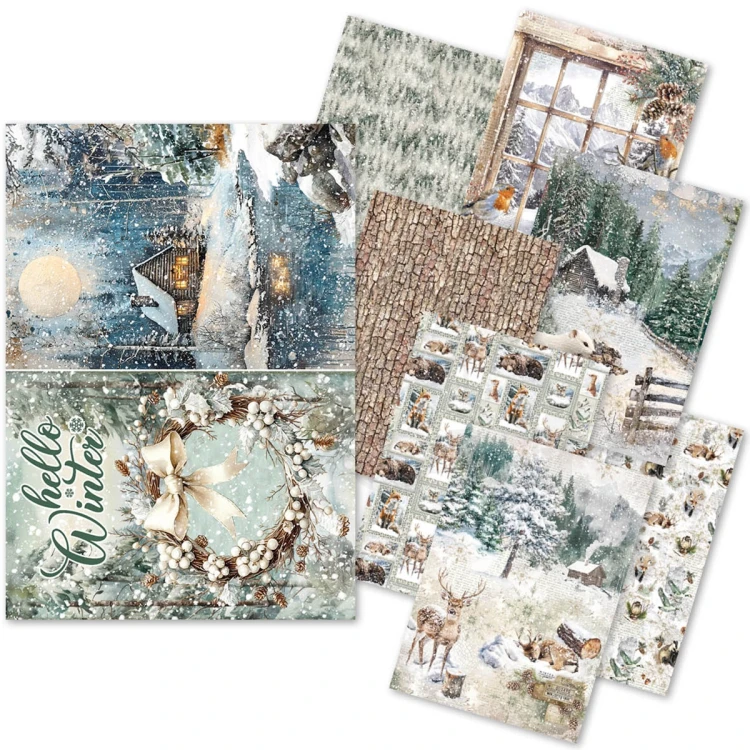 Zestaw papierów ryżowych A5 Forest Tales 8 arkuszy CBRS024 Ciao Bella