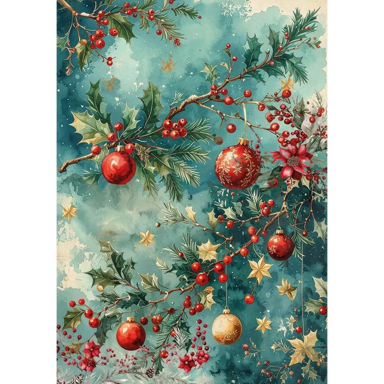 Zestaw papierów ryżowych A5 Hot Cocoa &amp; Holly 8 arkuszy CBRS021 Ciao Bella
