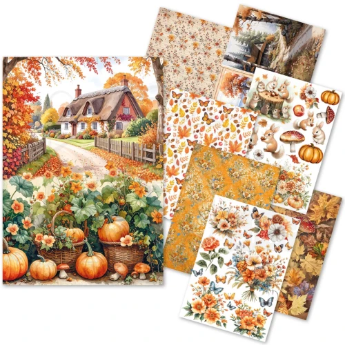Zestaw papierów ryżowych A5 Hello Fall 8 arkuszy CBRS019 Ciao Bella