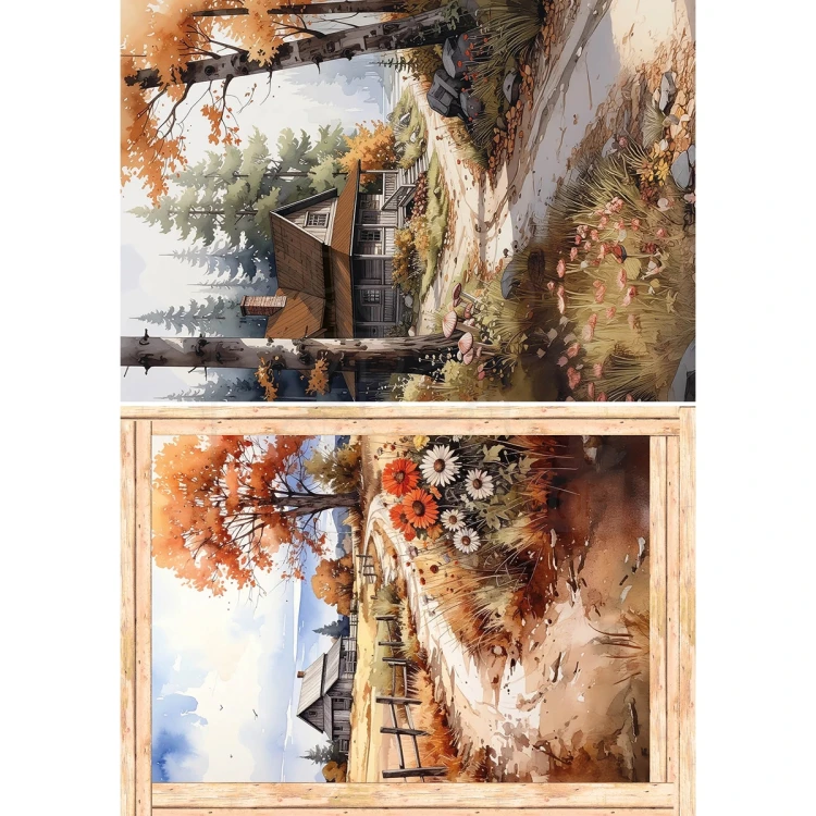 Zestaw papierów ryżowych A5 Hello Fall 8 arkuszy CBRS019 Ciao Bella