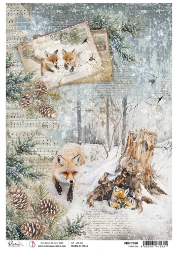 Papier ryżowy do decoupage A4 Forest Tale Foxglow CBRP569 Ciao Bella
