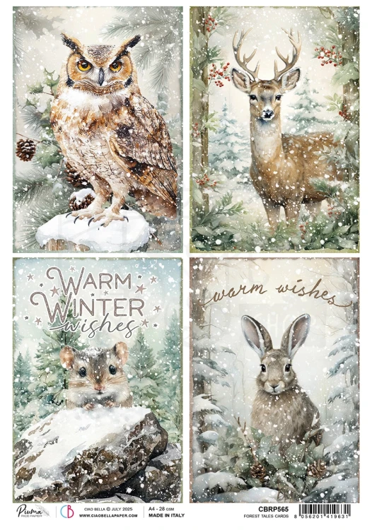 Papier ryżowy do decoupage A4 Forest Tale Cards CBRP565 Ciao Bella