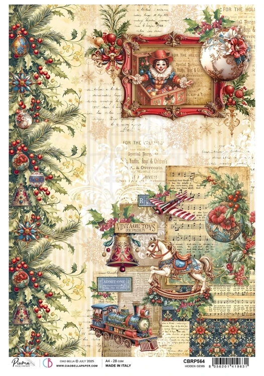 Papier ryżowy do decoupage A4 Toy Shop Hidden Gems CBRP564 Ciao Bella