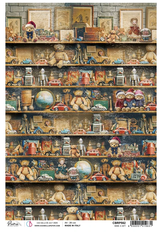 Papier ryżowy do decoupage A4 Toy Shop Make a Gift CBRP562 Ciao Bella