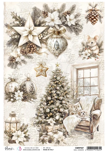 Papier ryżowy do decoupage A4 Winter Season Small Wonders CBRP557 Ciao Bella