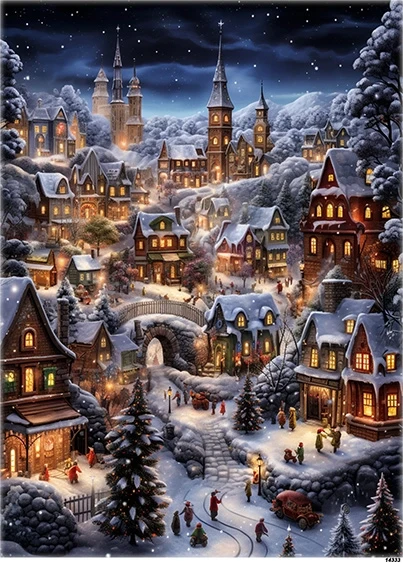 Papier ryżowy do decoupage A5 Zimowe miasto nocą 14333