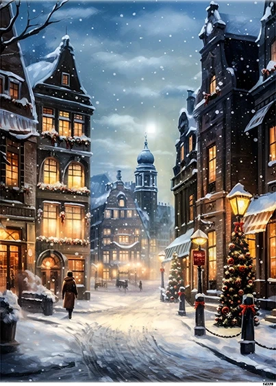 Papier ryżowy do decoupage A5 Zimowe miasto nocą 14329