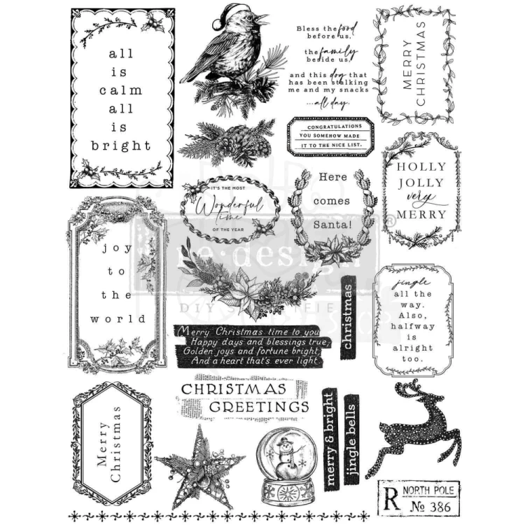 Stempel akrylowy 21.6x28 Holly Jolly Święta 673833 Prima