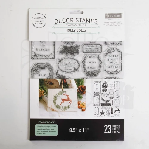 Stempel akrylowy 21.6x28 Holly Jolly Święta 673833 Prima