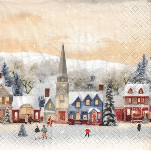 Serwetka 33x33 - Zimowe miasteczko 2