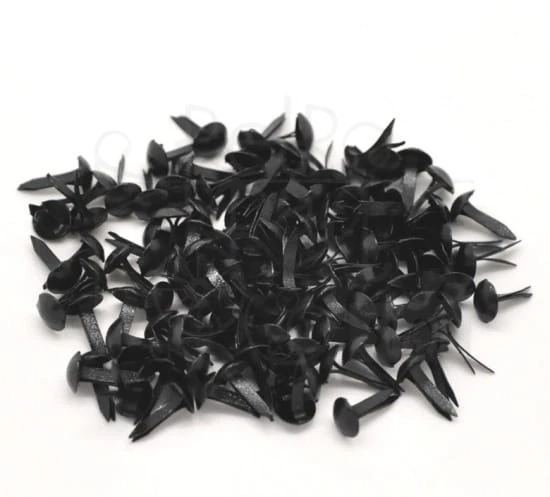 Zestaw - ćwiek metalowy 9x5mm - czarny - 10 sztuk