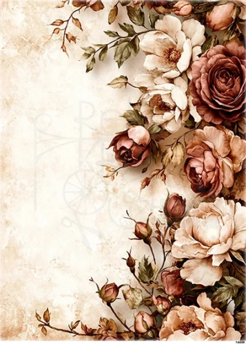 Papier ryżowy do decoupage A4 Róże vintage 14489