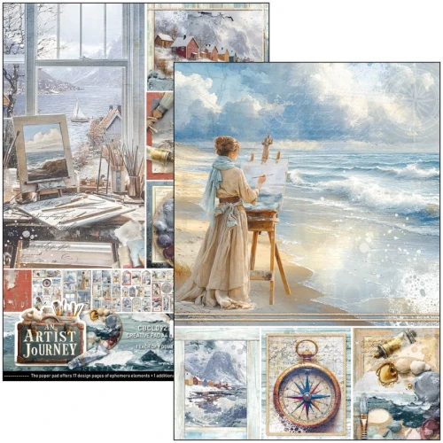Zestaw papierów do scrapbookingu A4 An Artist Journey 9 arkuszy CBCL092 Ciao Bella
