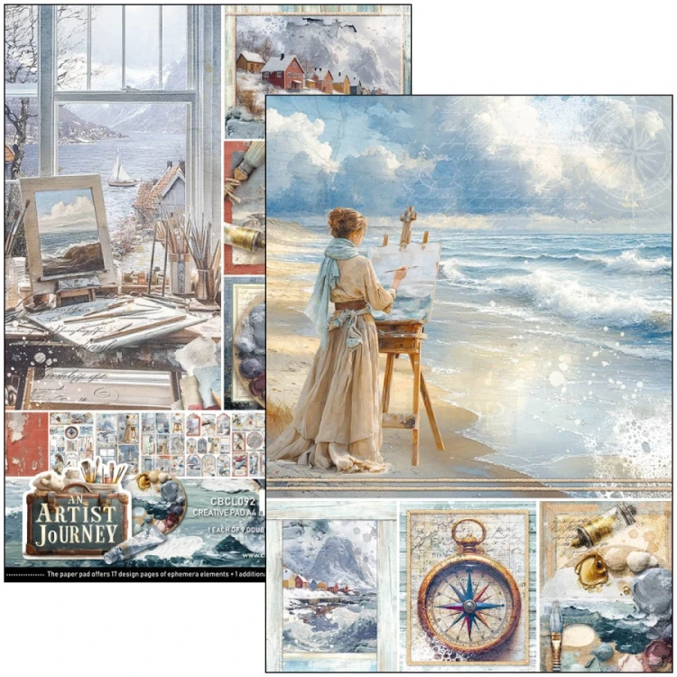 Zestaw papierów do scrapbookingu A4 An Artist Journey 9 arkuszy CBCL092 Ciao Bella