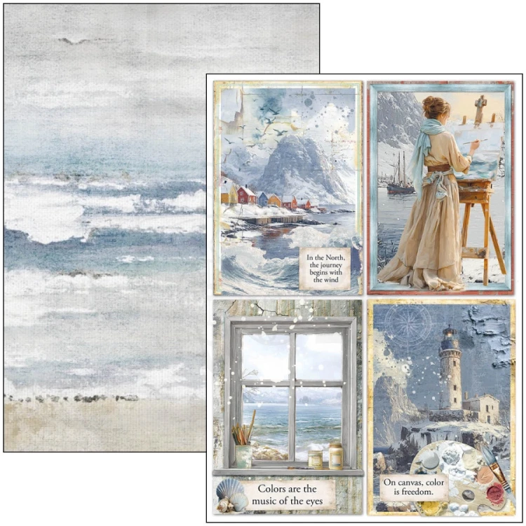 Zestaw papierów do scrapbookingu A4 An Artist Journey 9 arkuszy CBCL092 Ciao Bella