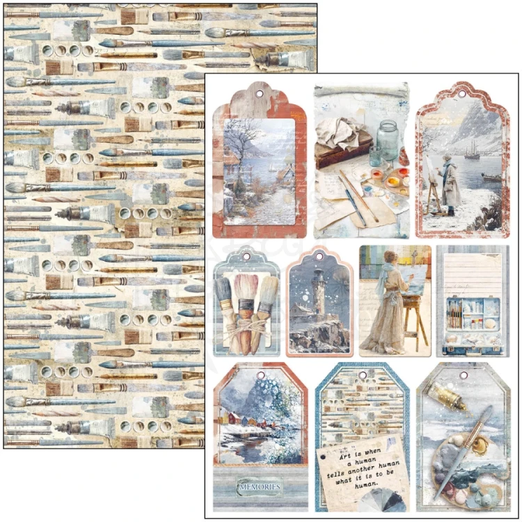 Zestaw papierów do scrapbookingu A4 An Artist Journey 9 arkuszy CBCL092 Ciao Bella
