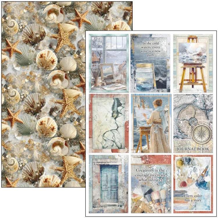 Zestaw papierów do scrapbookingu A4 An Artist Journey 9 arkuszy CBCL092 Ciao Bella