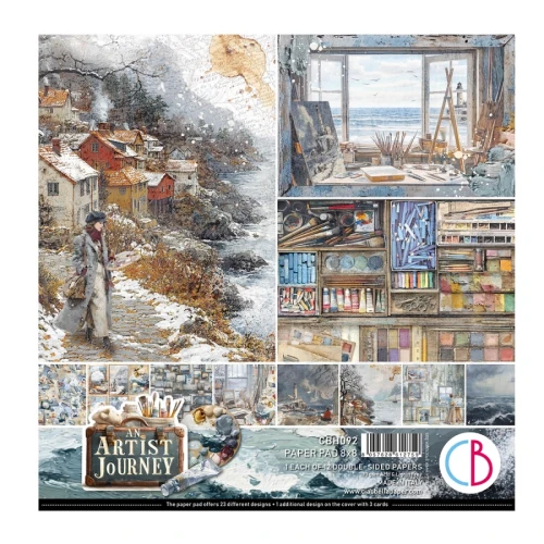 Zestaw papierów do scrapbookingu 20x20 An Artist Journey CBH092 12 arkuszy Ciao Bella