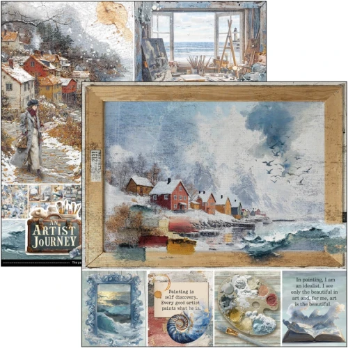 Zestaw papierów do scrapbookingu 20x20 An Artist Journey CBH092 12 arkuszy Ciao Bella